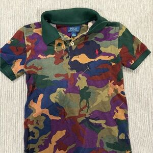 Polo by Ralph Lauren Kids Polo Shirt - Green, Purple, Brown Camo